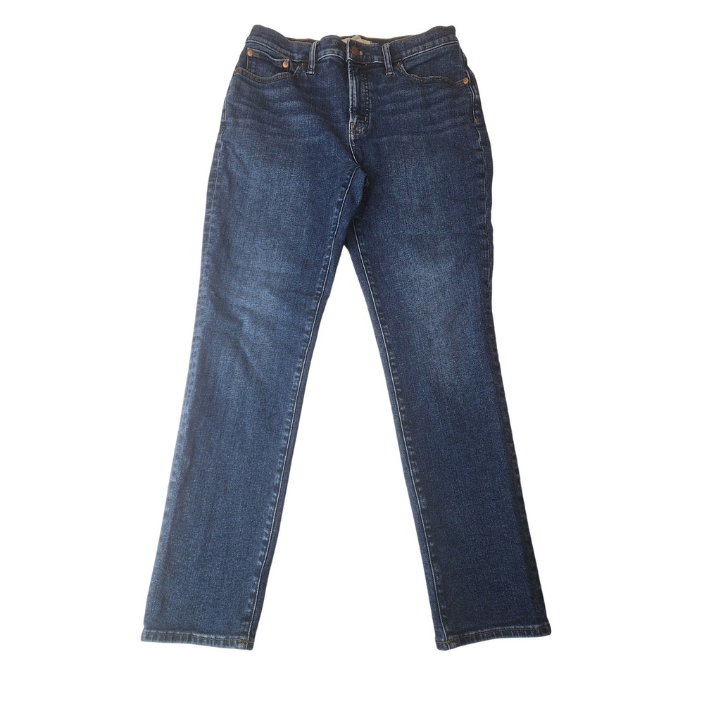 Madewell Straight Leg Jeans 30‎ Dark Blue HighRise Casual Stretch Preppy Capsule